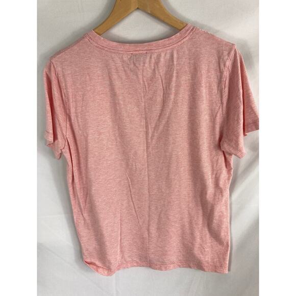 Splendid Pink White Stripe Tshirt Size Large - Picture 4 of 6